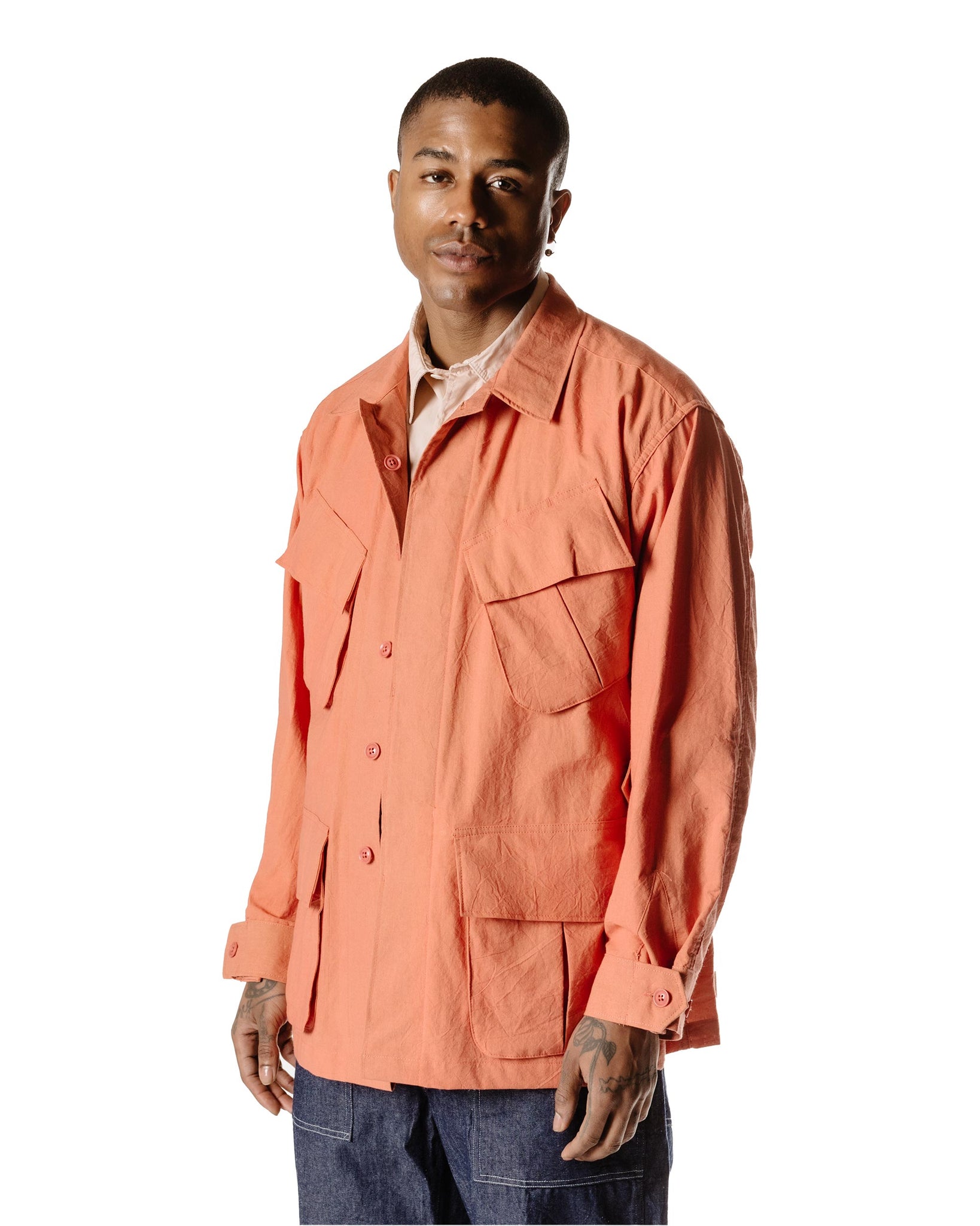 Engineered Garments Jungle Fatigue Jacket Rust Cotton Sheeting Side