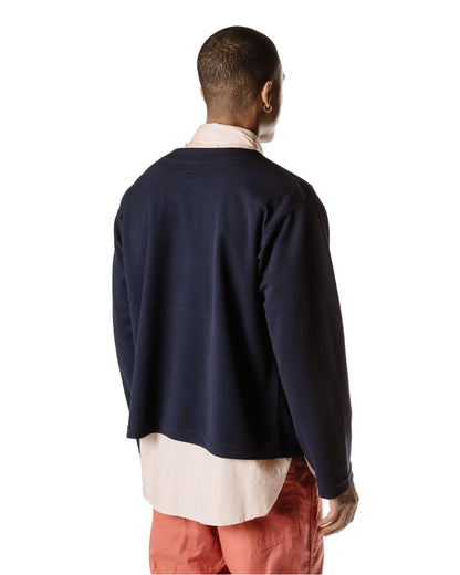 Engineered Garments Knit Cardigan Dark Navy Diamond Poly Knit Back