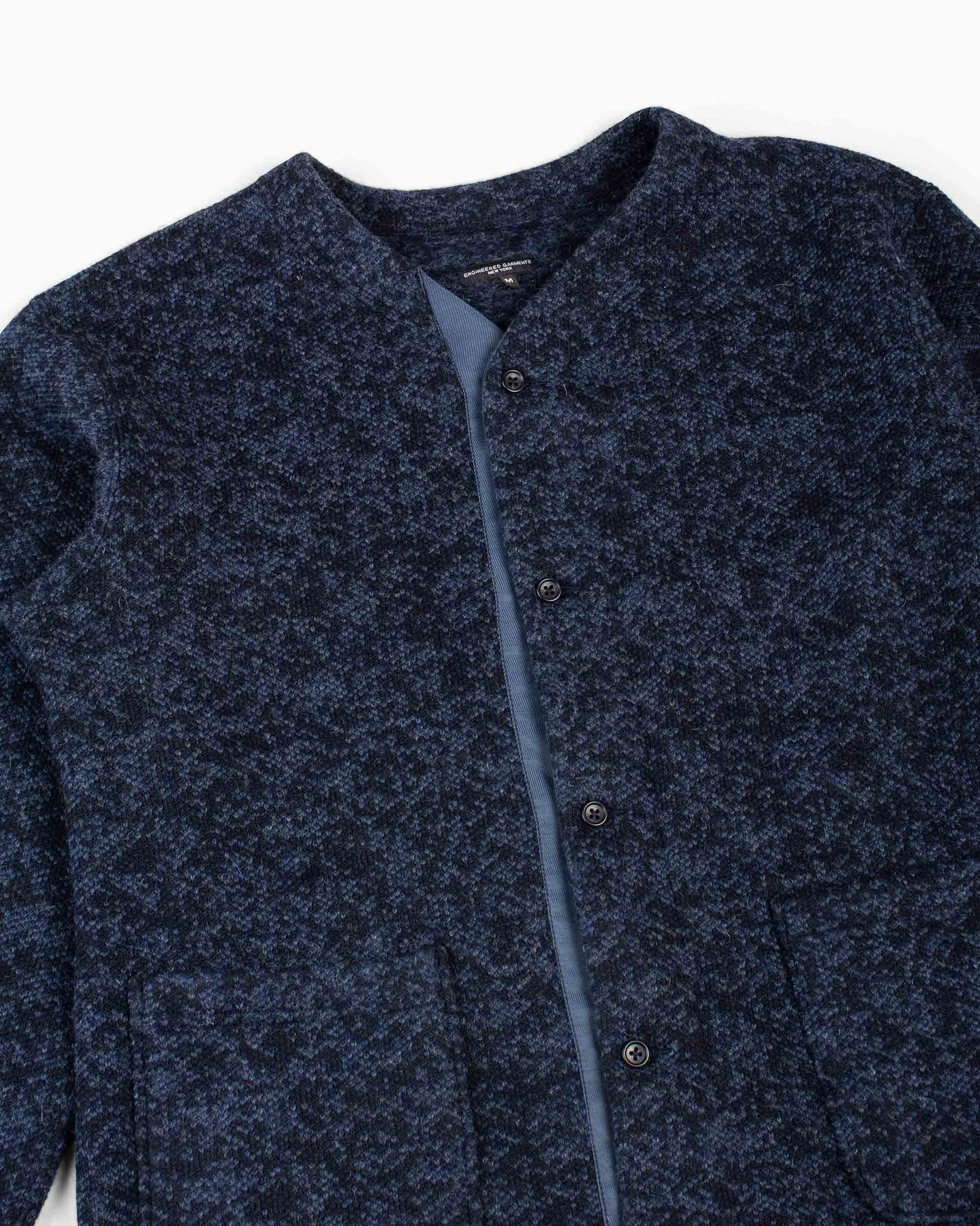 Engineered Garments Knit Cardigan Heather Navy Sweater Knit Details