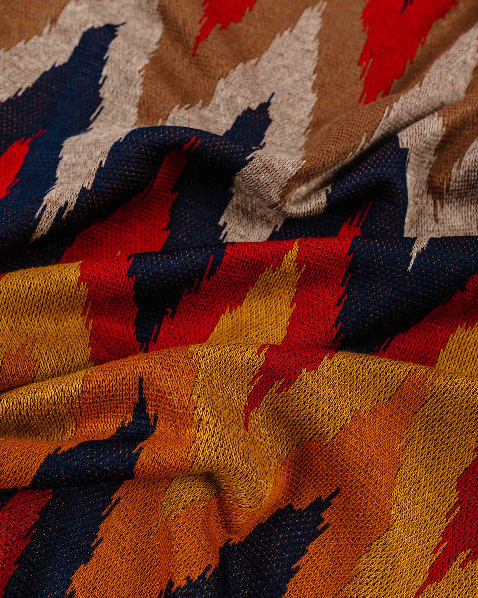 Engineered Garments Knit Cardigan Red/Navy Ikat Knit Fabric