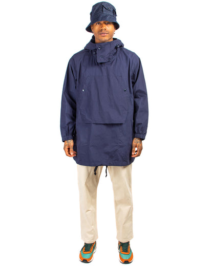 Engineered Garments Over Parka Navy Cotton Duracloth Poplin Model