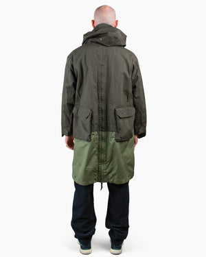 Engineered Garments Over Parka Olive Heavyweight Cotton Ripstop Back