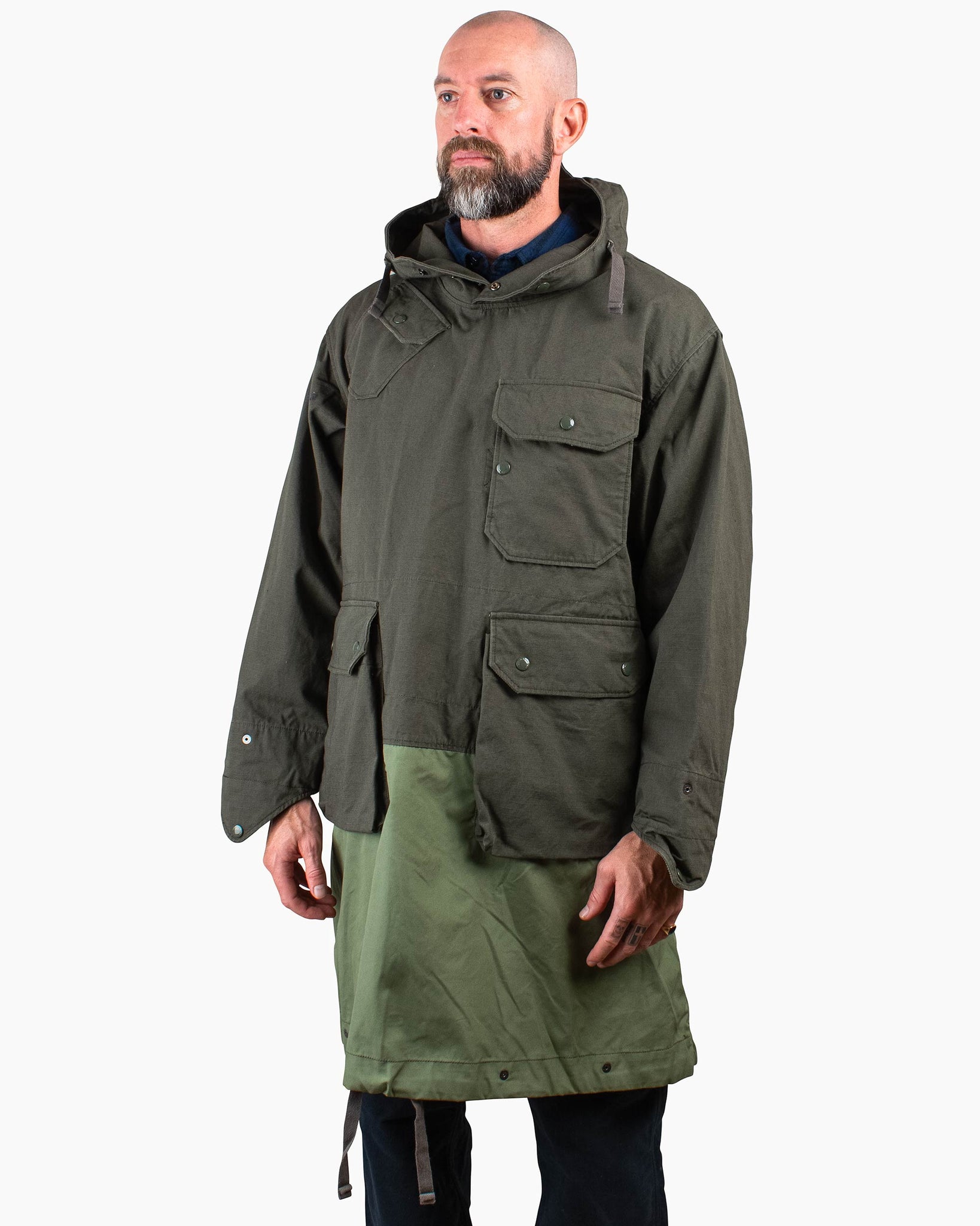 Engineered Garments Over Parka Olive Heavyweight Cotton Ripstop