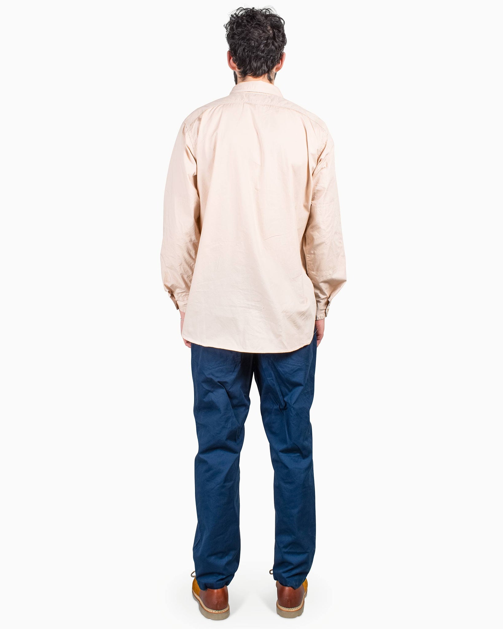 Engineered Garments Work Shirt Pink Superfine Poplin Model Rear