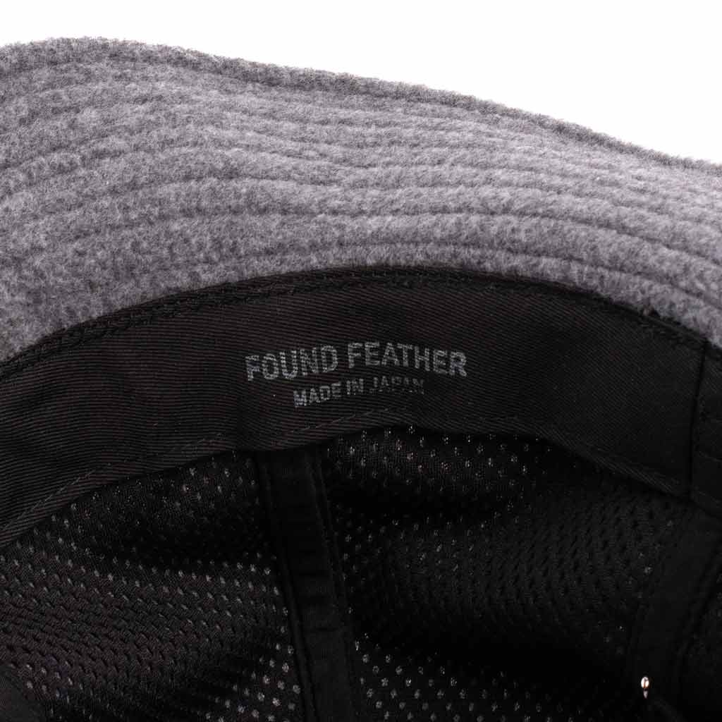 Found Feather Military Sun Hat Polar Fleece Charcoal Detail