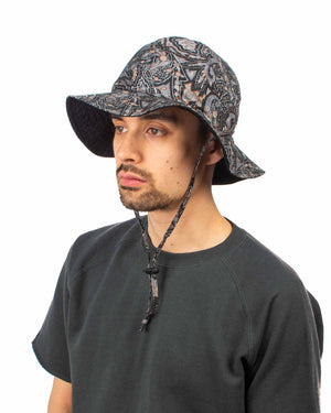 Found Feather Military Sun Hat (Reversible) Paisley + Yoryu Black Model