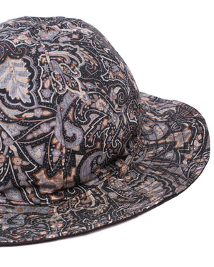 Found Feather Military Sun Hat (Reversible) Paisley + Yoryu Black Close