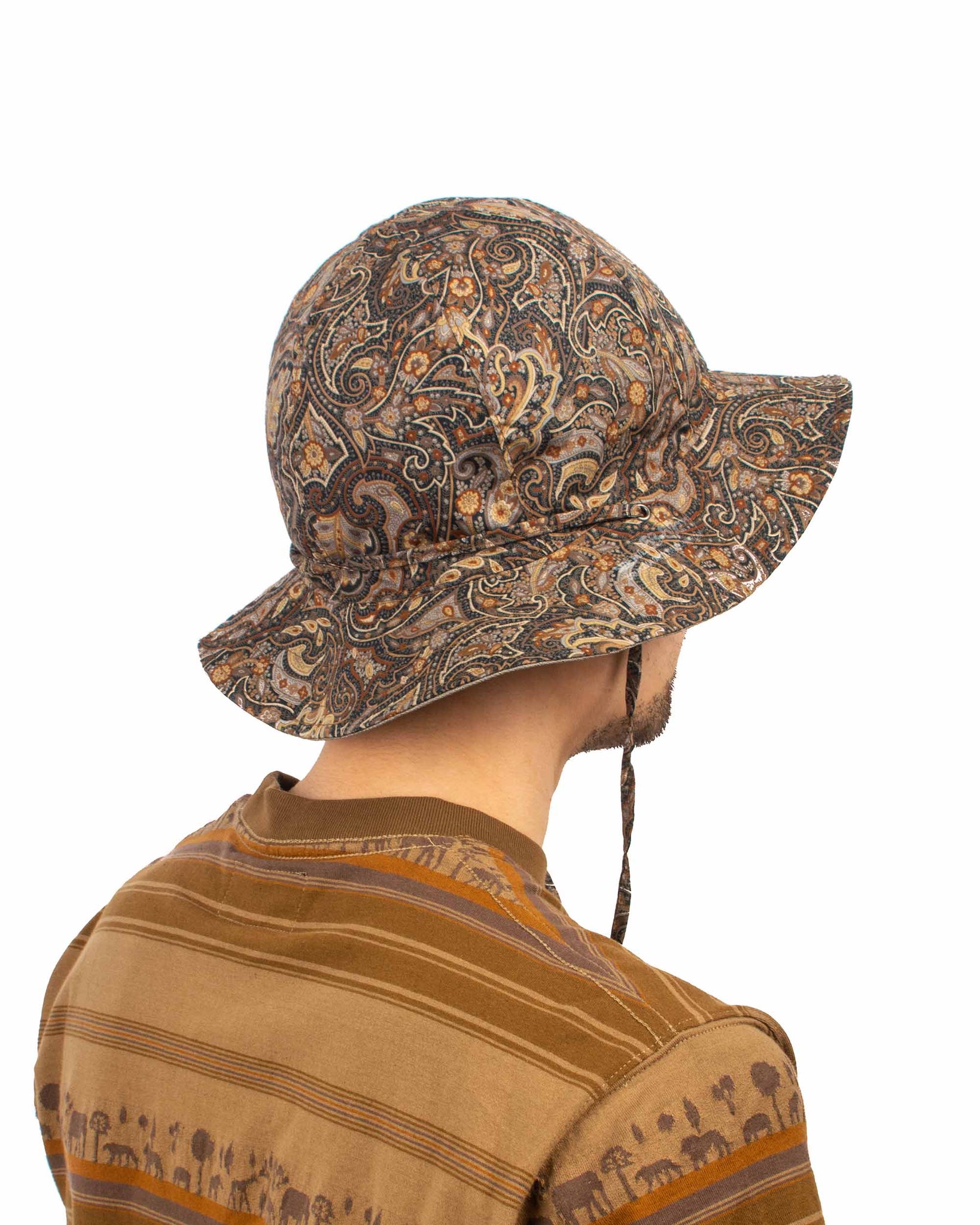 Found Feather Military Sun Hat (Reversible) Paisley + Yoryu Wasabi Back
