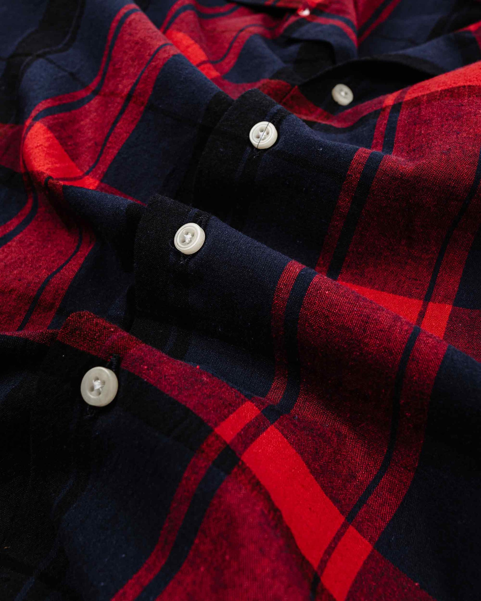 Gitman Vintage Bros. Big Red Madras Cotton/Linen Camp Shirt Fabric