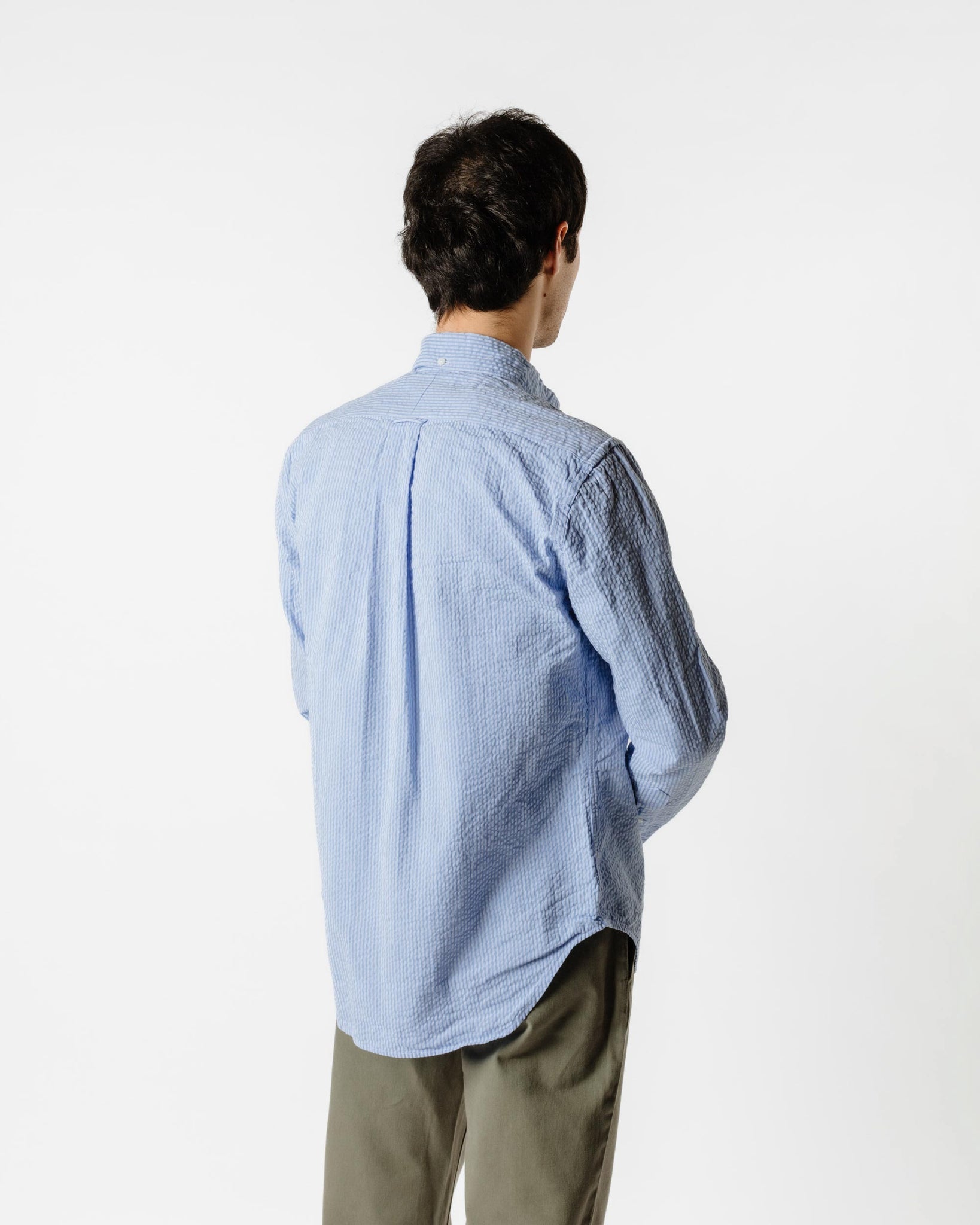 Gitman Vintage Bros. Blue Tonal Stripe Seersucker Shirt