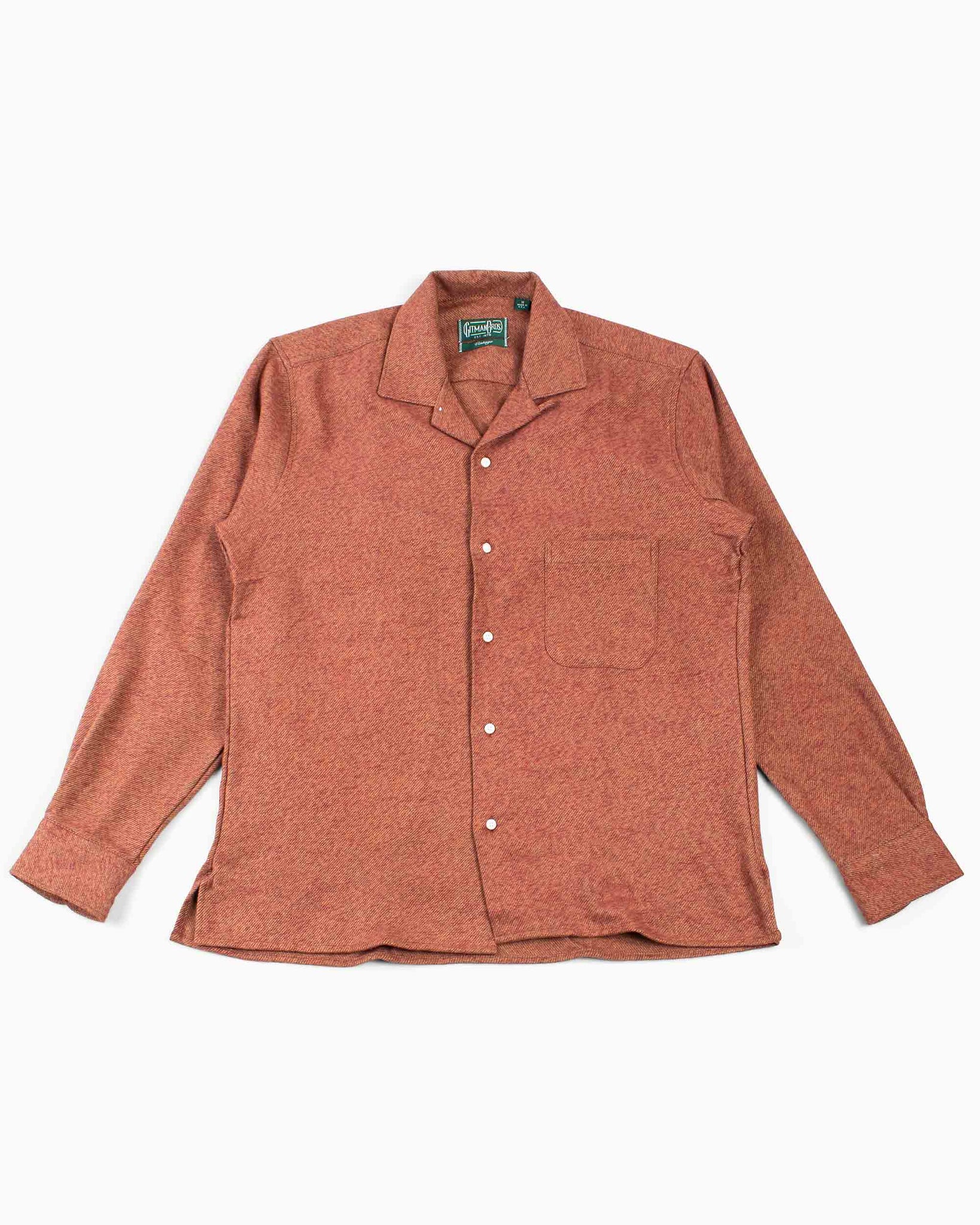 Gitman Vintage Bros. Brown Cotton Tweed Camp Shirt