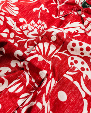 Gitman Vintage Bros. Duke’s Pareo Red Popover Shirt Fabric