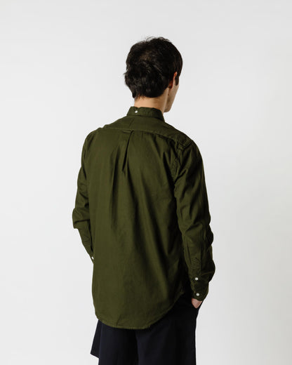 Gitman Vintage Bros. Long Sleeve Olive Overdye Oxford Back