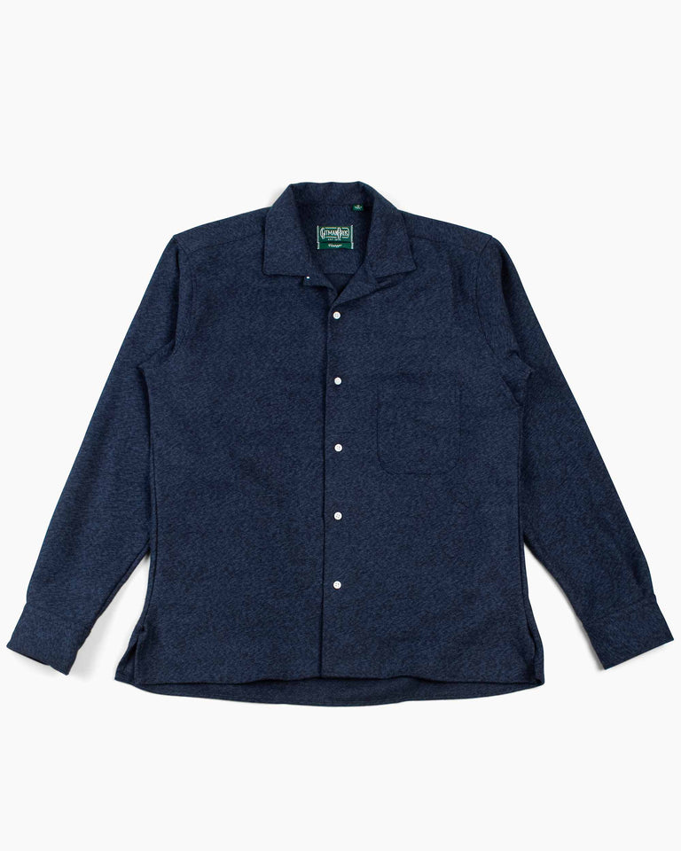 Gitman Vintage Bros. Navy Cotton Tweed Camp Shirt