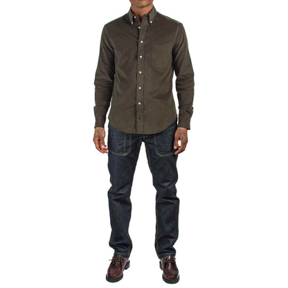 Gitman Vintage Bros. Olive Corduroy Shirt Model