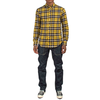 Gitman Vintage Bros. Yellow High-Density Twill Shirt Model