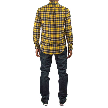 Gitman Vintage Bros. Yellow High-Density Twill Shirt Back