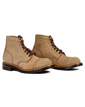 John Lofgren Bootmaker Combat Boots Horween Leather CXL Natural Roughout Side