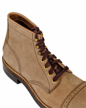 John Lofgren Bootmaker Combat Boots Horween Leather CXL Natural Roughout Close