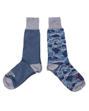 John Lofgren JLB Socks 10" Camo Blue/Grained Navy Gray Detail