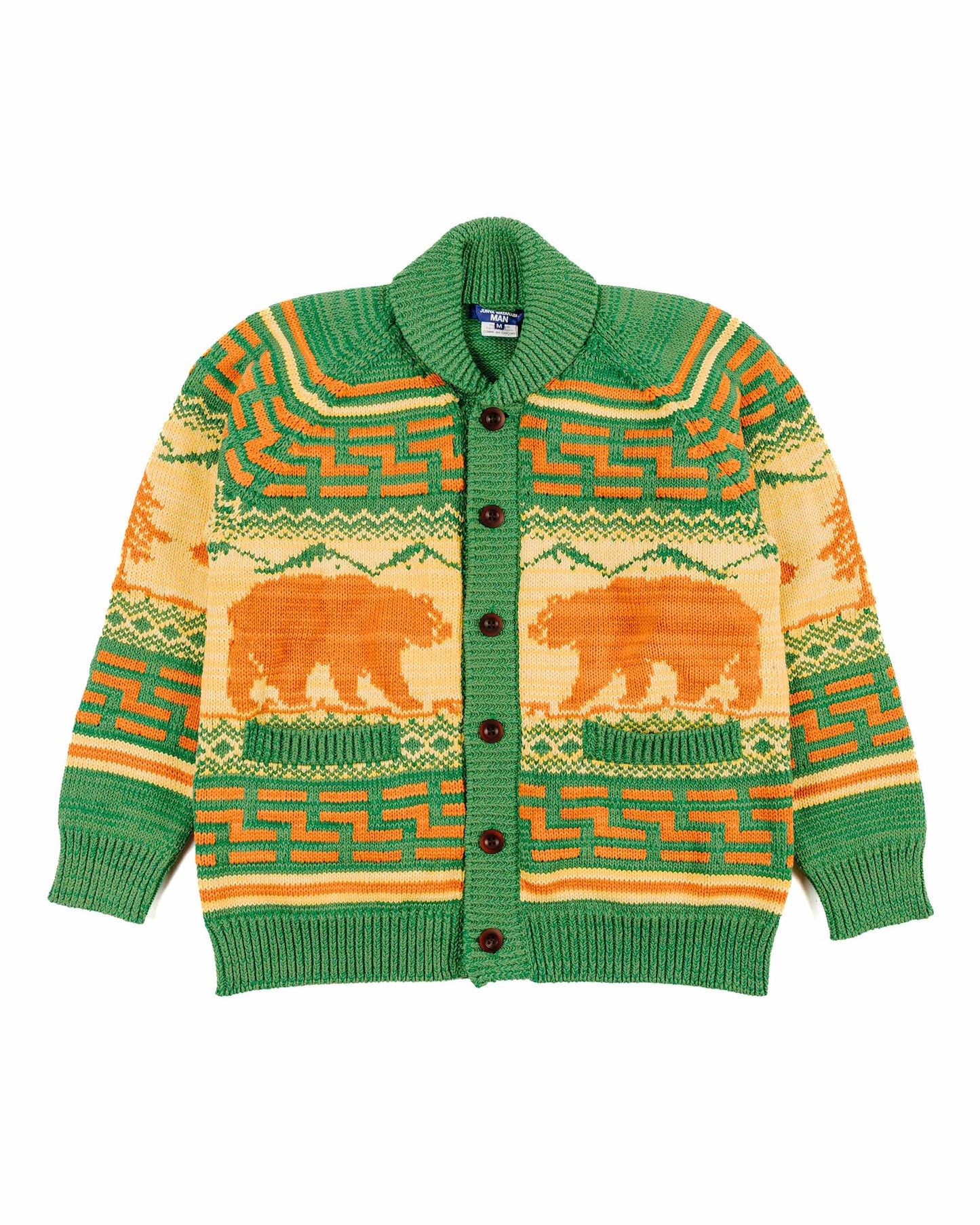 Junya Watanabe MAN Cardigan Green/Yellow/Orange