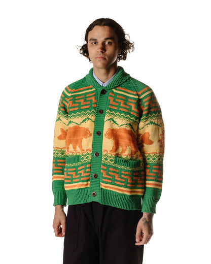 Junya Watanabe MAN Cardigan Green/Yellow/Orange Close