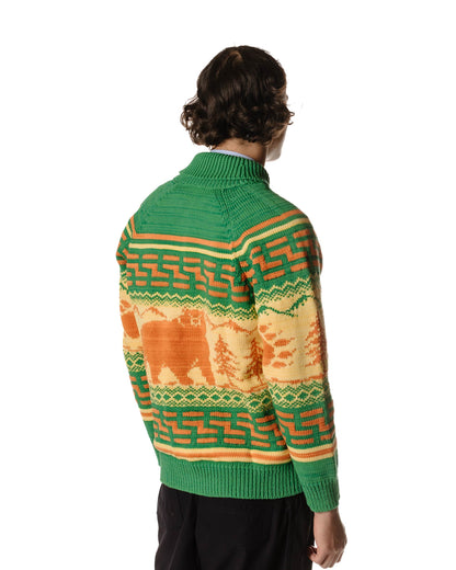 Junya Watanabe MAN Cardigan Green/Yellow/Orange Back