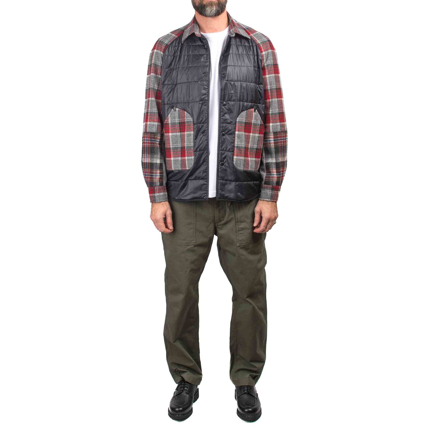 Junya Watanabe MAN eYe x Pendleton Plaid Shirt Grey/Red Model