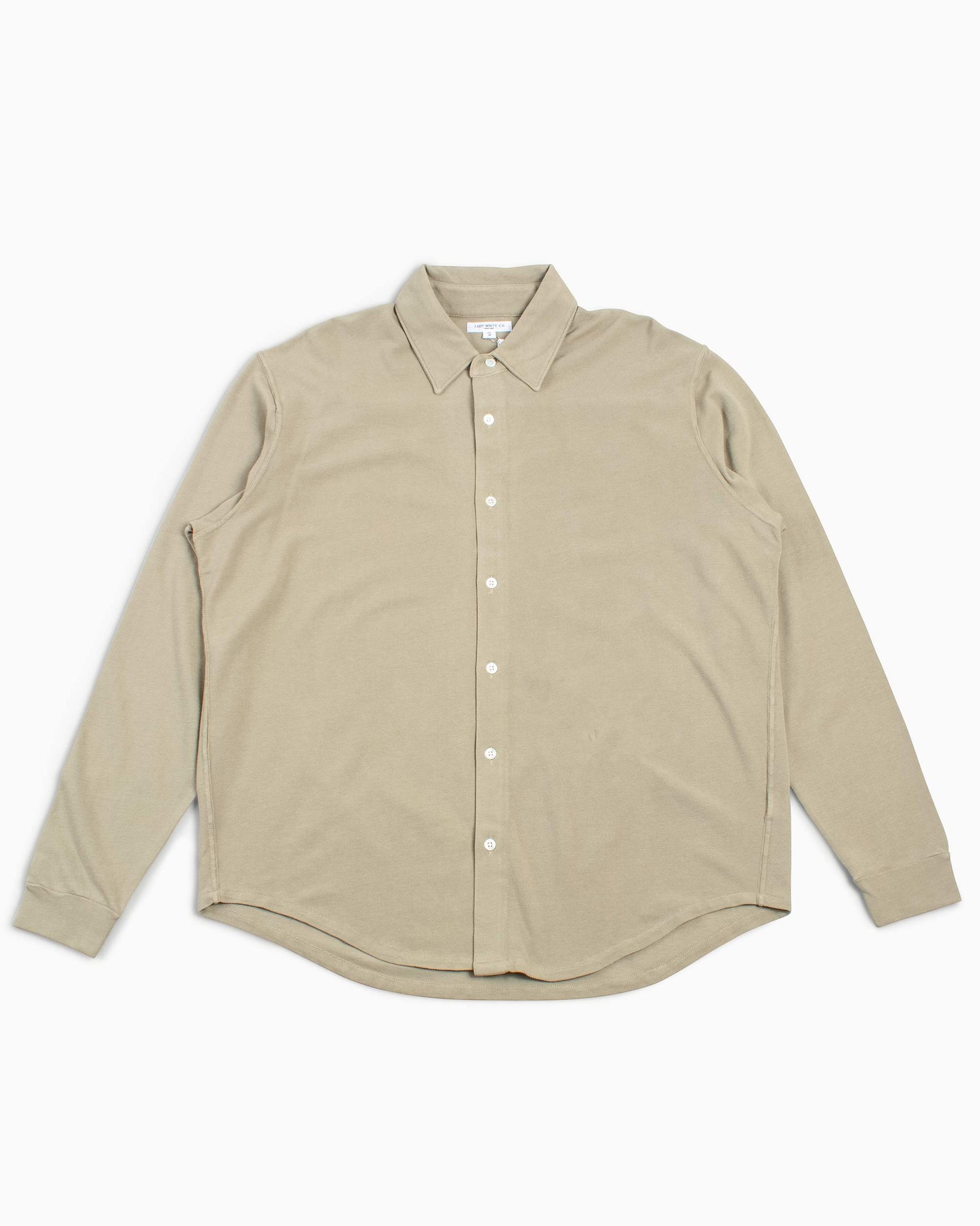 Lady White Co. L/S Pique Button Down Taupe Fog