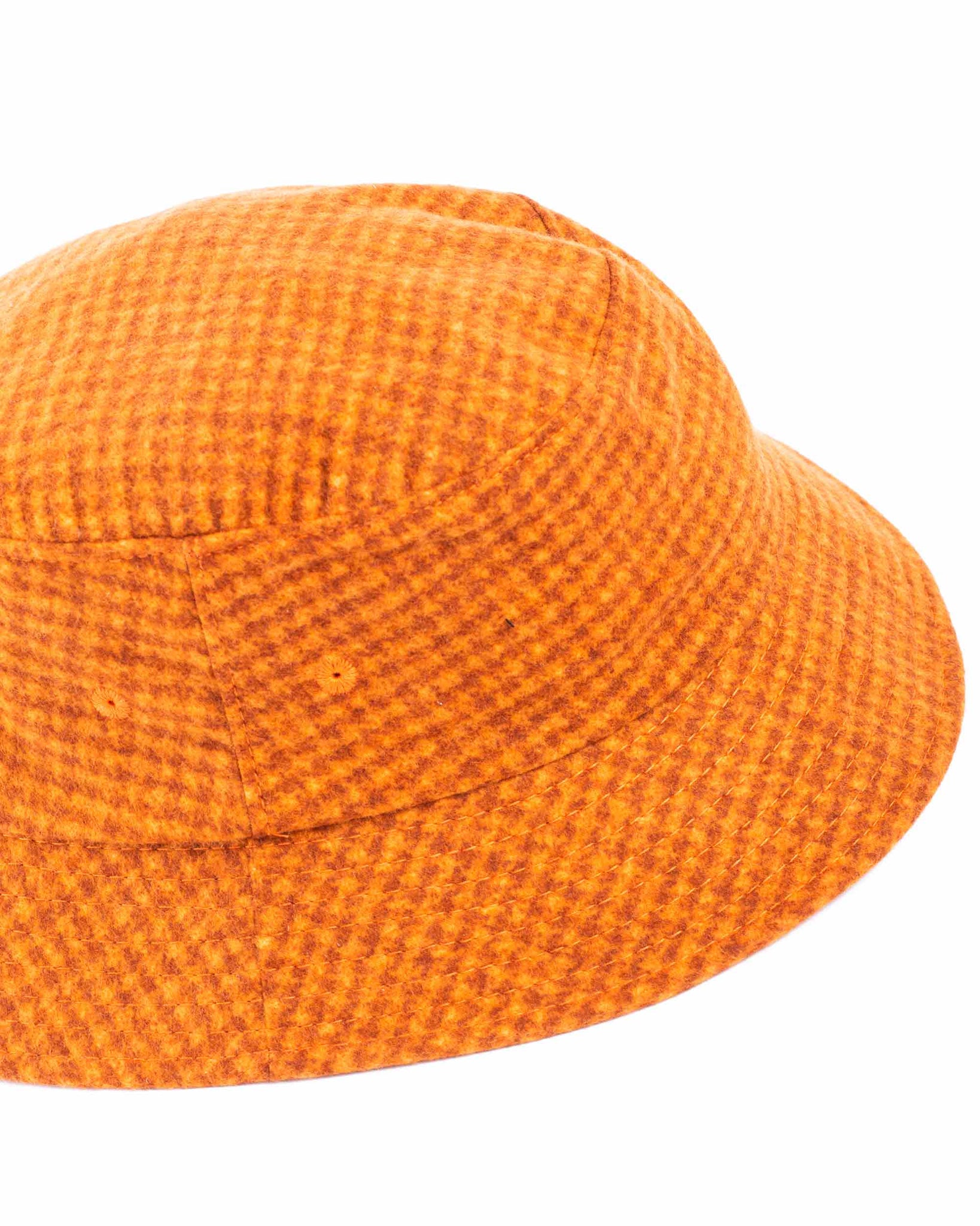 Lite Year Houndstooth Bucket Hat Orange Detail