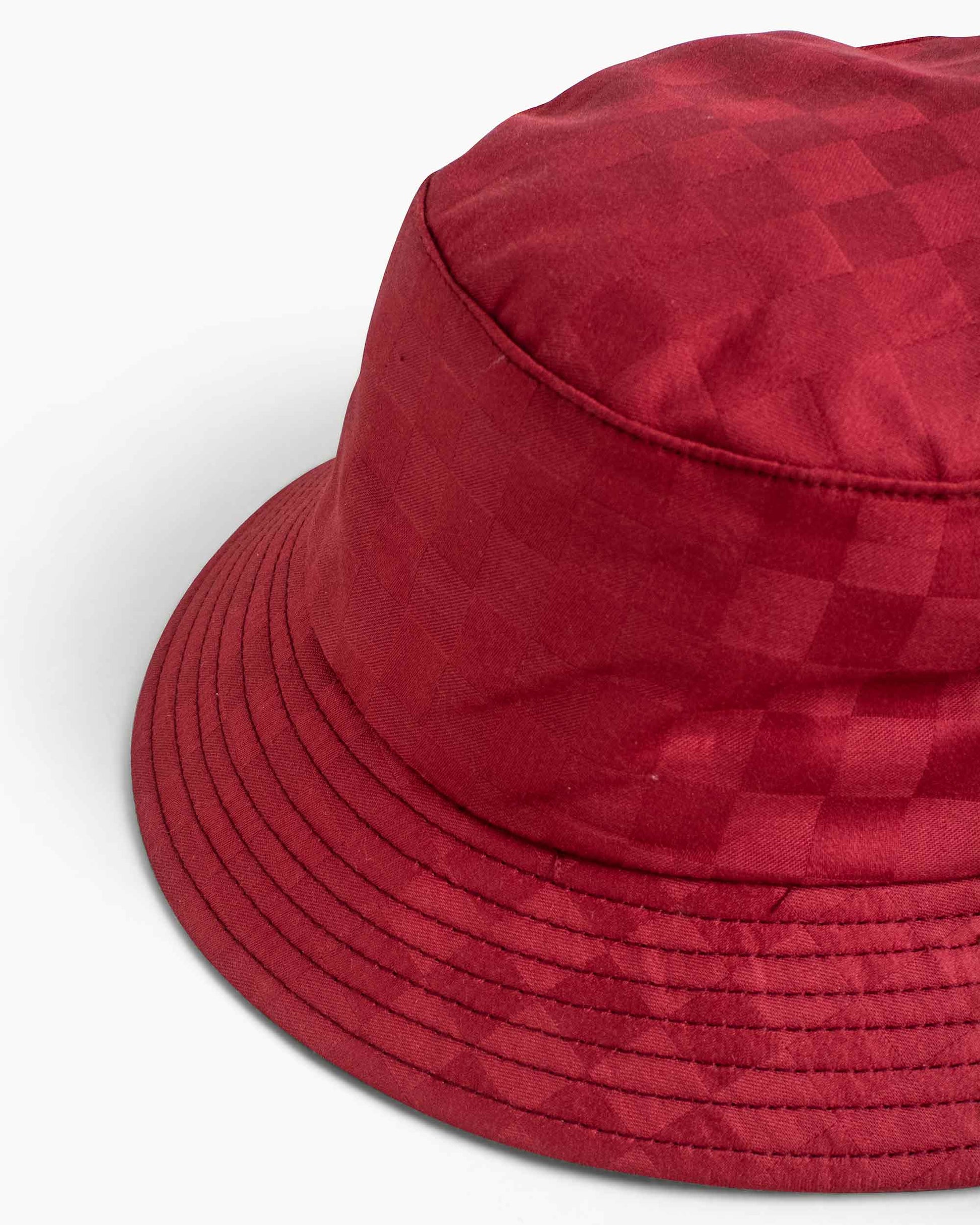 Lite Year Tonal Dobby Check Bucket Hat Brick Details