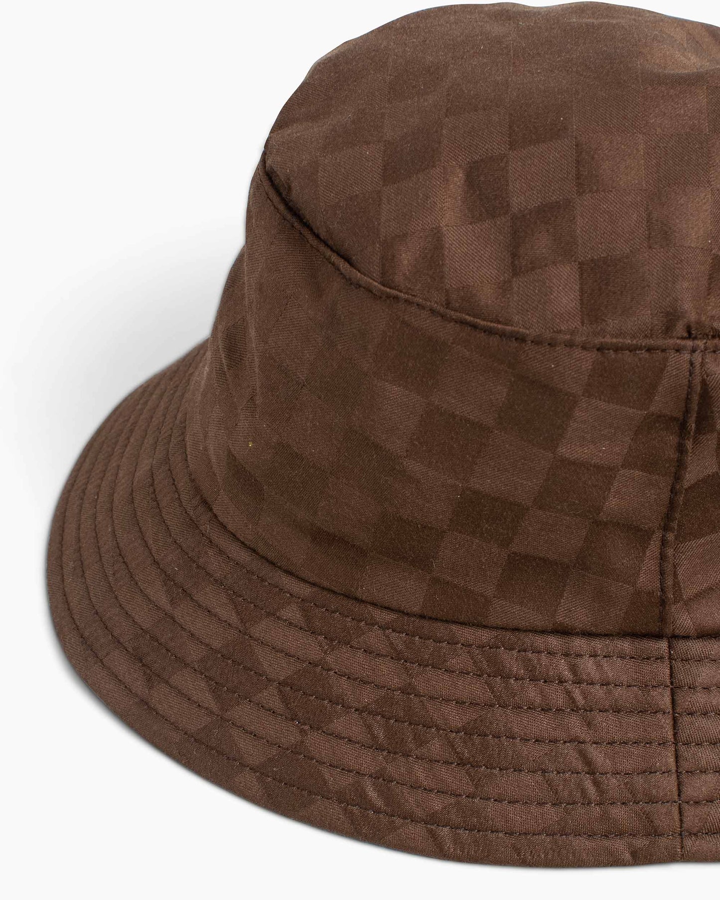 Lite Year Tonal Dobby Check Bucket Hat Brown Details