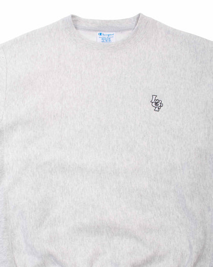 Lost & Found Reverse Weave Crewneck Silver Grey Detail