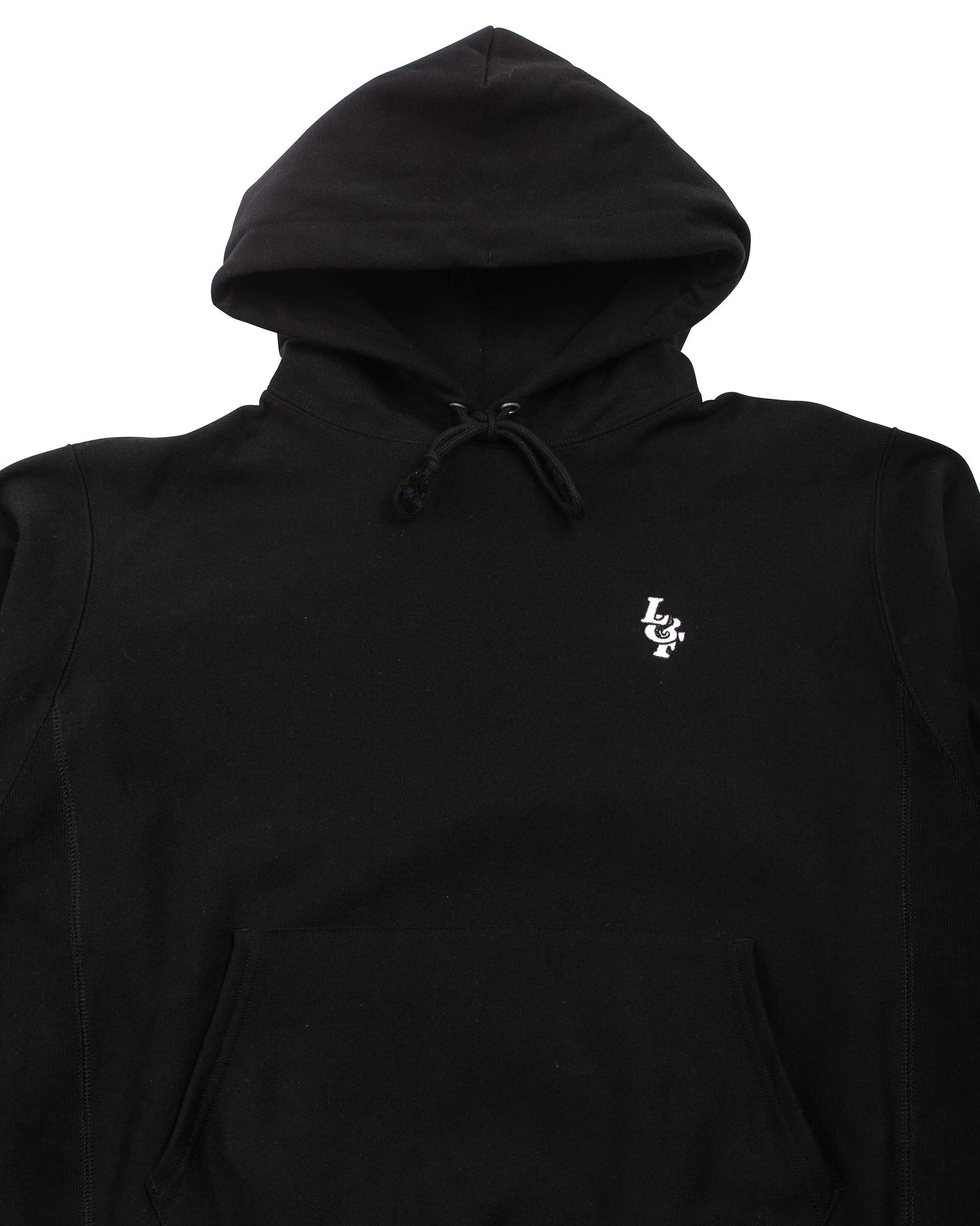 Lost & Found Reverse Weave Hoodie Black Detail