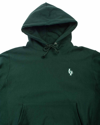 Lost & Found Reverse Weave Hoodie Dark Green Detail