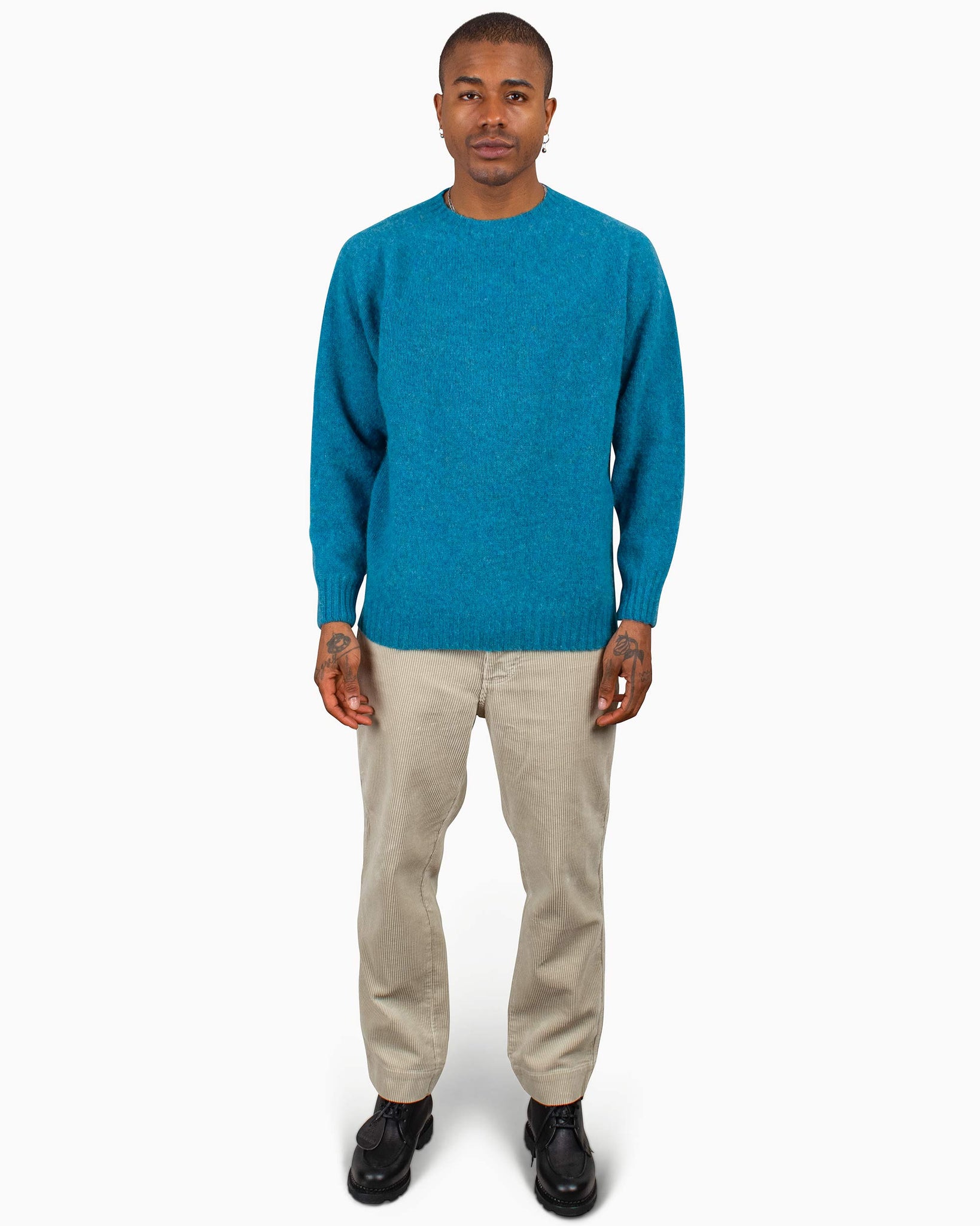 Lost & Found Shaggy Sweater Azure Model
