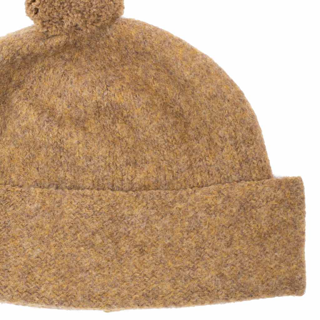 MHL Felted Hat Shetland Wool Mustard Close