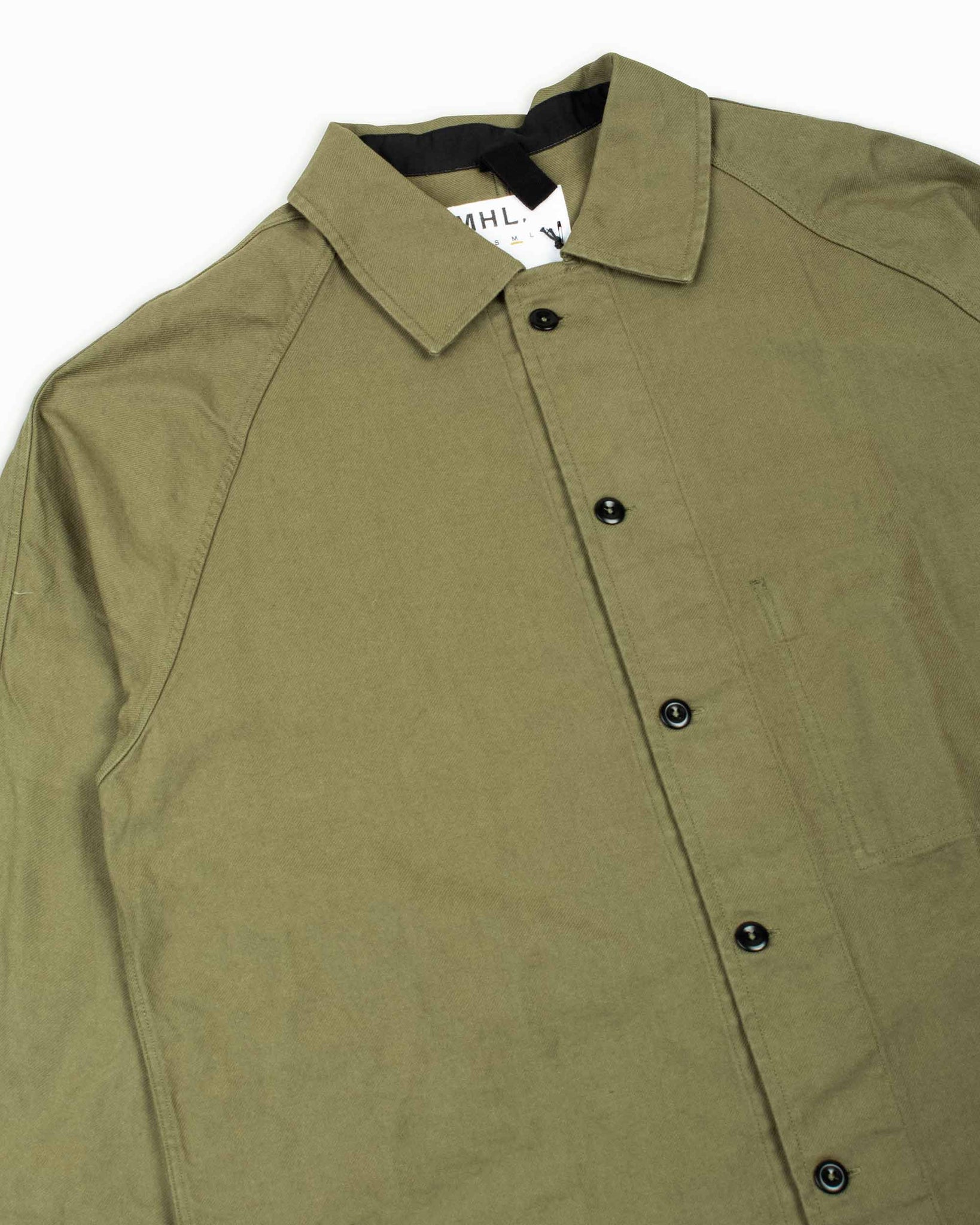 MHL Raglan Shirt Workwear Cotton Twill Surplus Green Details