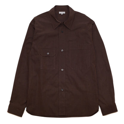 Margaret Howell Odd Pocket Shirt End On End Cotton Brown