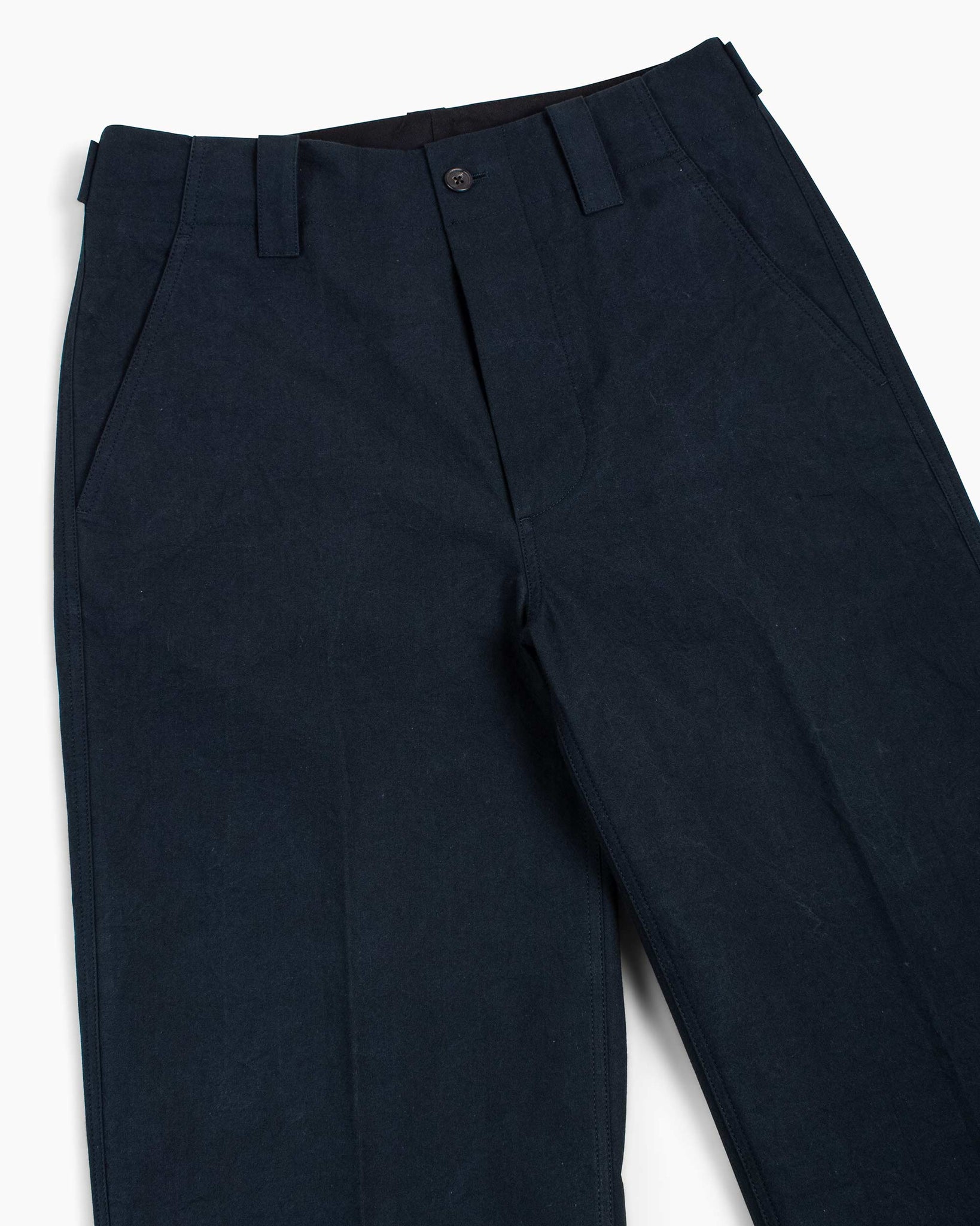 Margaret Howell Cropped Trouser Dry Compact Cotton Ink Details
