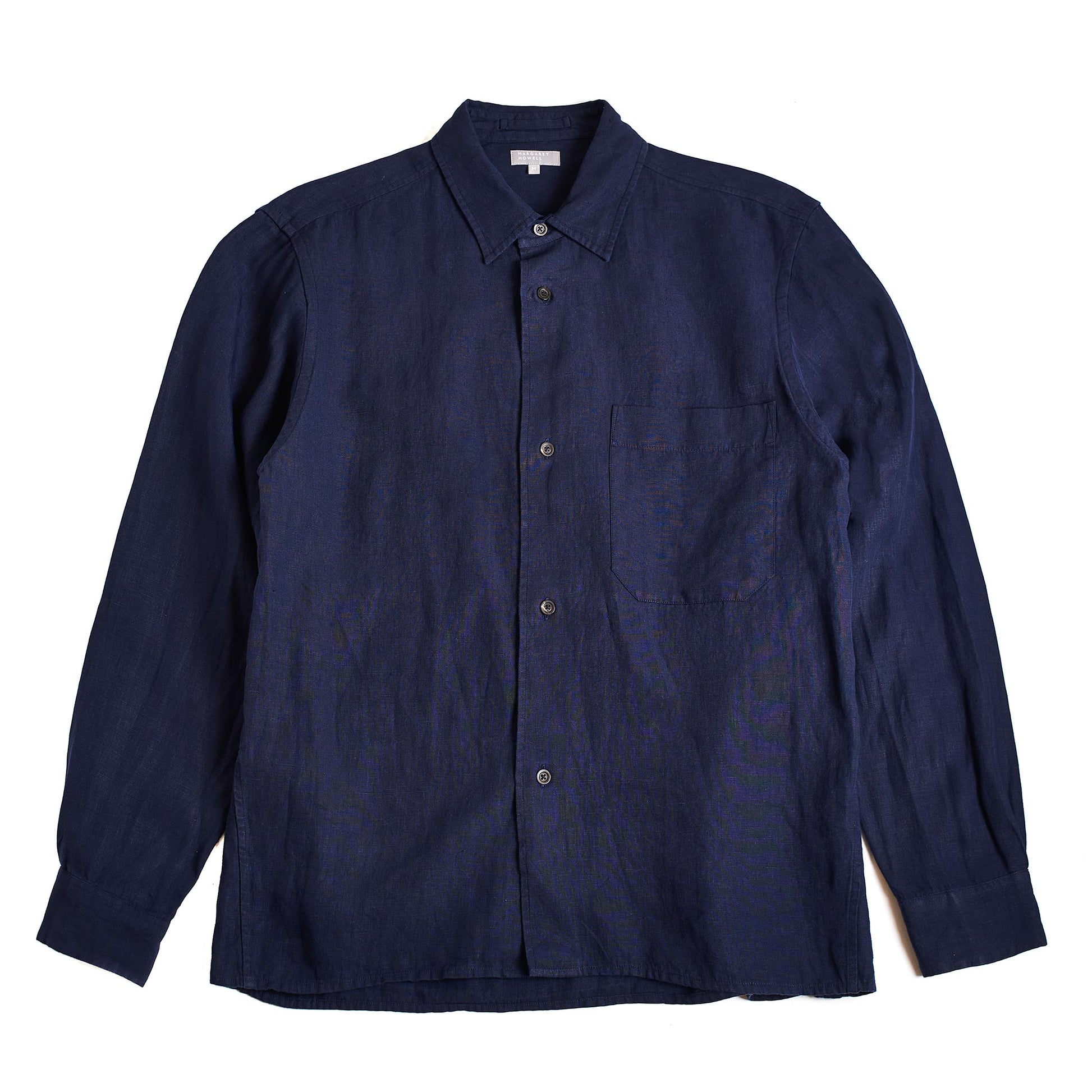 Margaret Howell Oversized Shirt Superfine Compact Linen Indigo