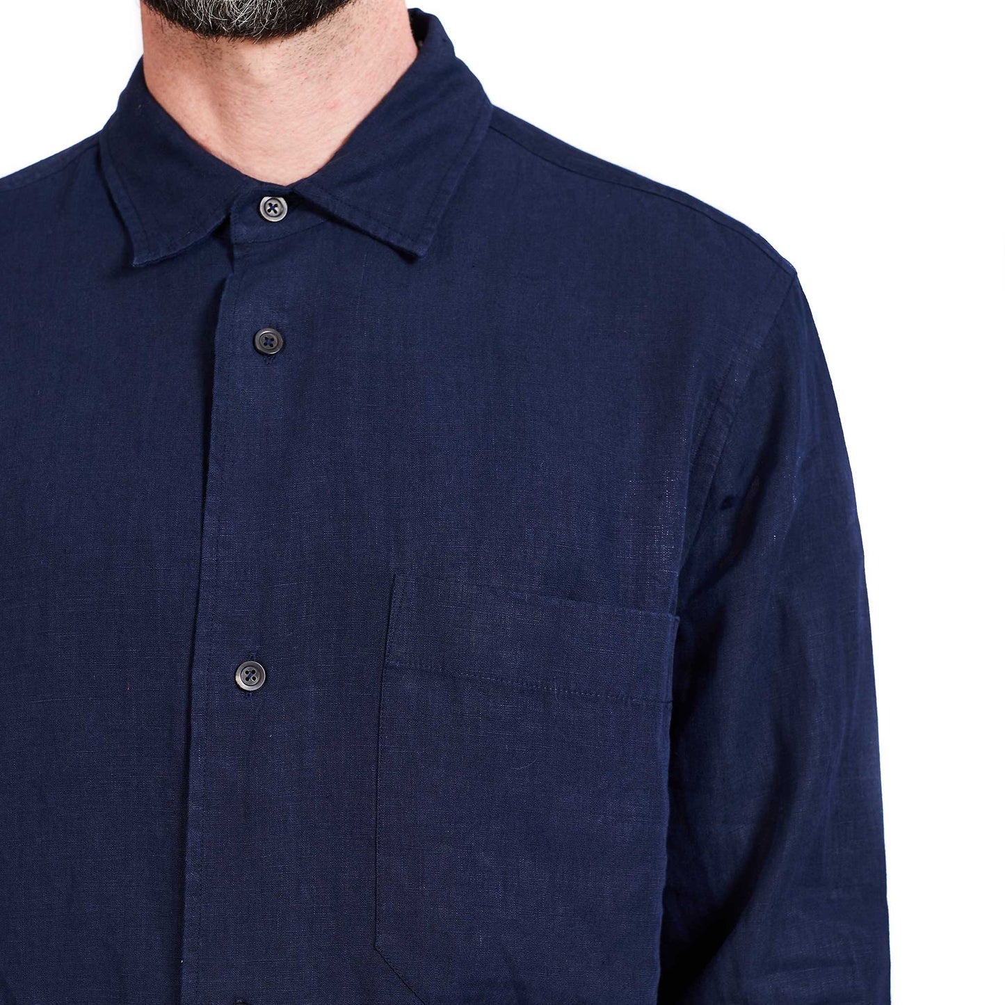 Margaret Howell Oversized Shirt Superfine Compact Linen Indigo