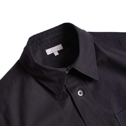 Margaret Howell Short Sleeve Odd Pocket Shirt Dense Cotton End On End Black