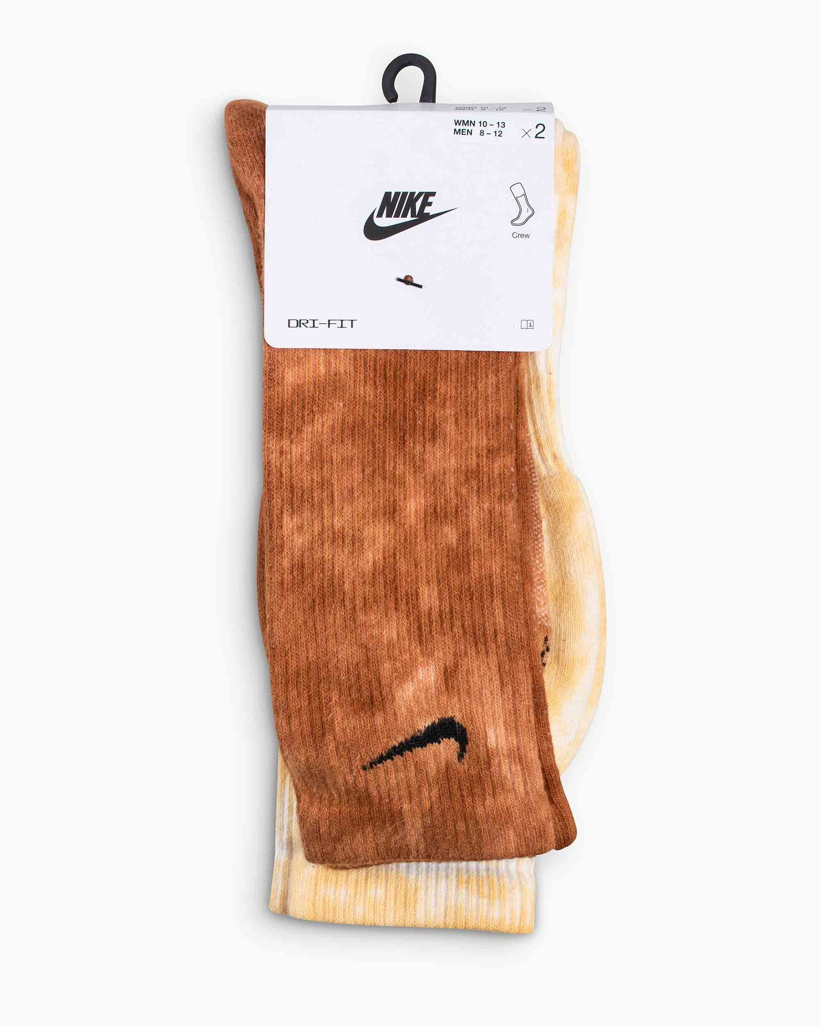 Nike Everyday Plus Cushioned Tie-Dye Crew Socks Brown (2 Pack)