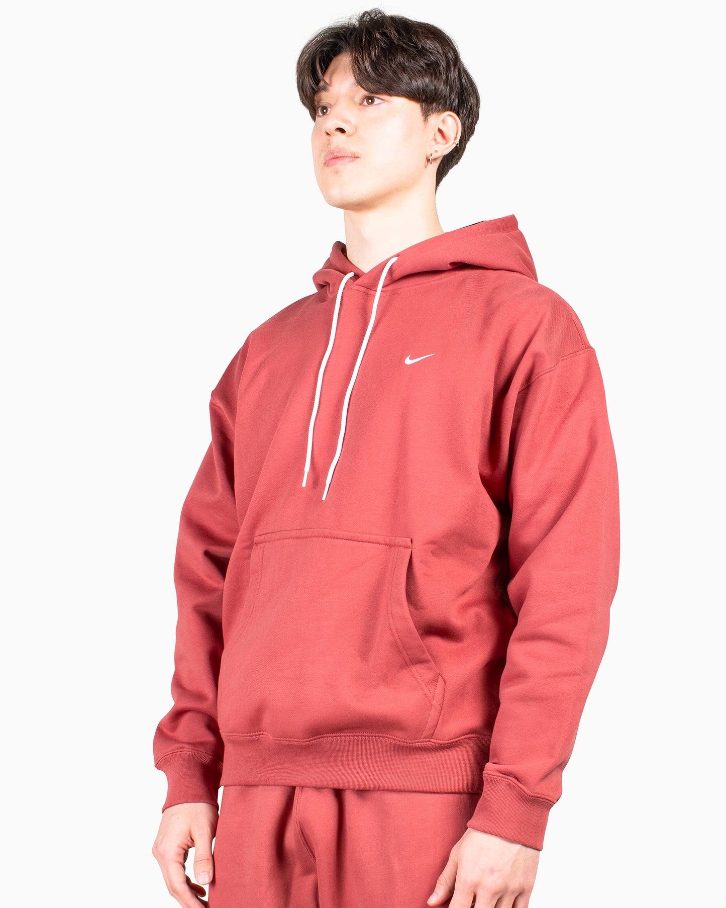 Nike Solo Swoosh Hoodie Canyon Rust Model Side