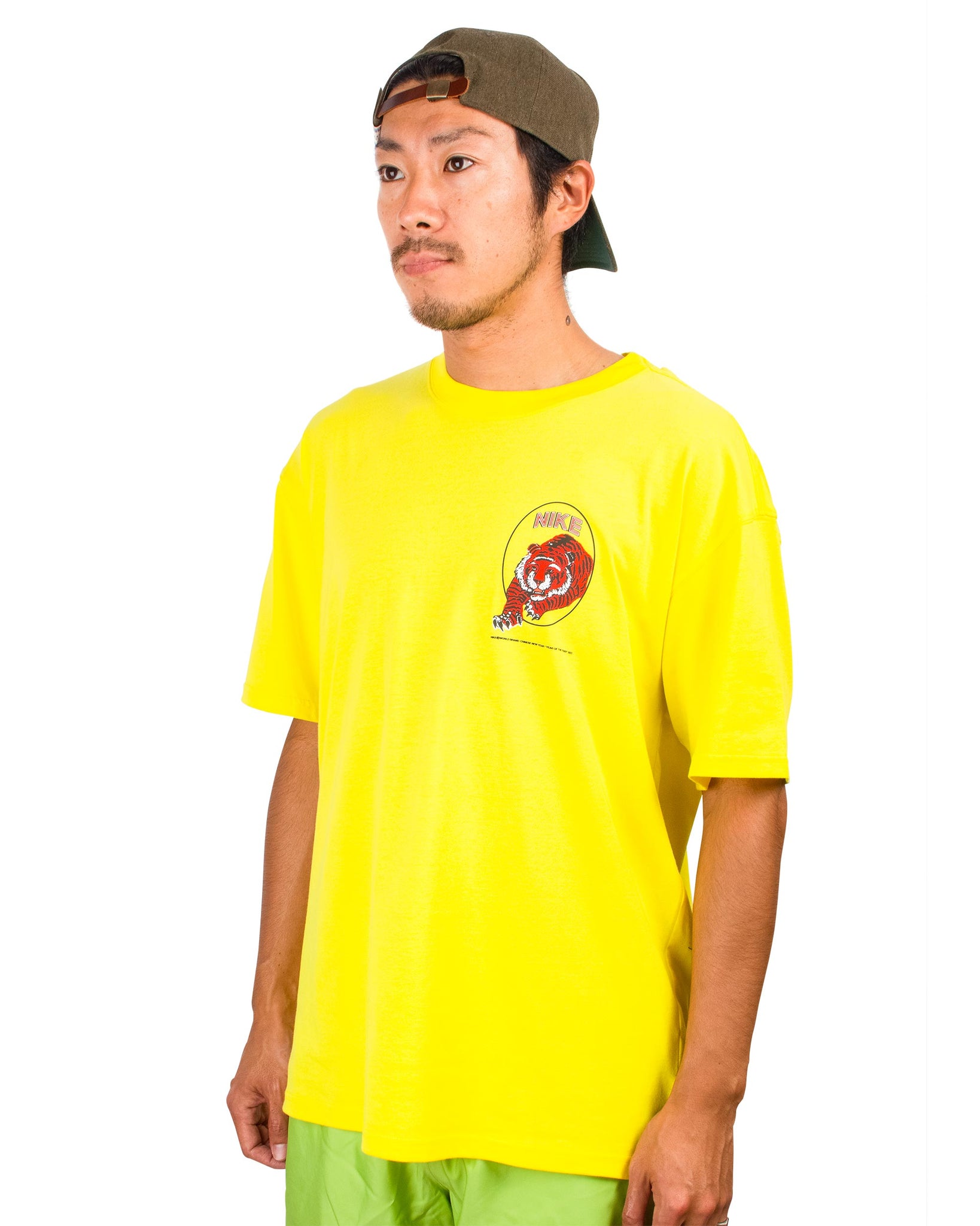Nike Year Of The Tiger T-Shirt Midnight Optical Yellow Close