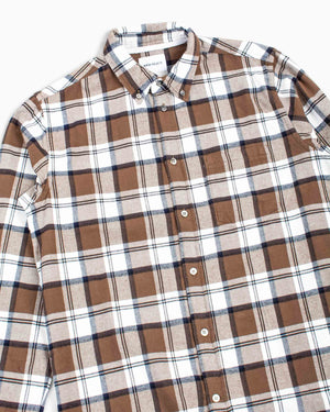 Norse Projects Anton Brushed Flannel Check Taupe Details