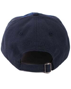 Norse Projects Cord Twill Sports Cap Navy Details