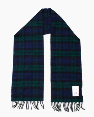 Norse Projects Moon Checked Lambswool Scarf Black Watch Check