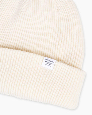 Norse Projects Norse Beanie Ecru Detail